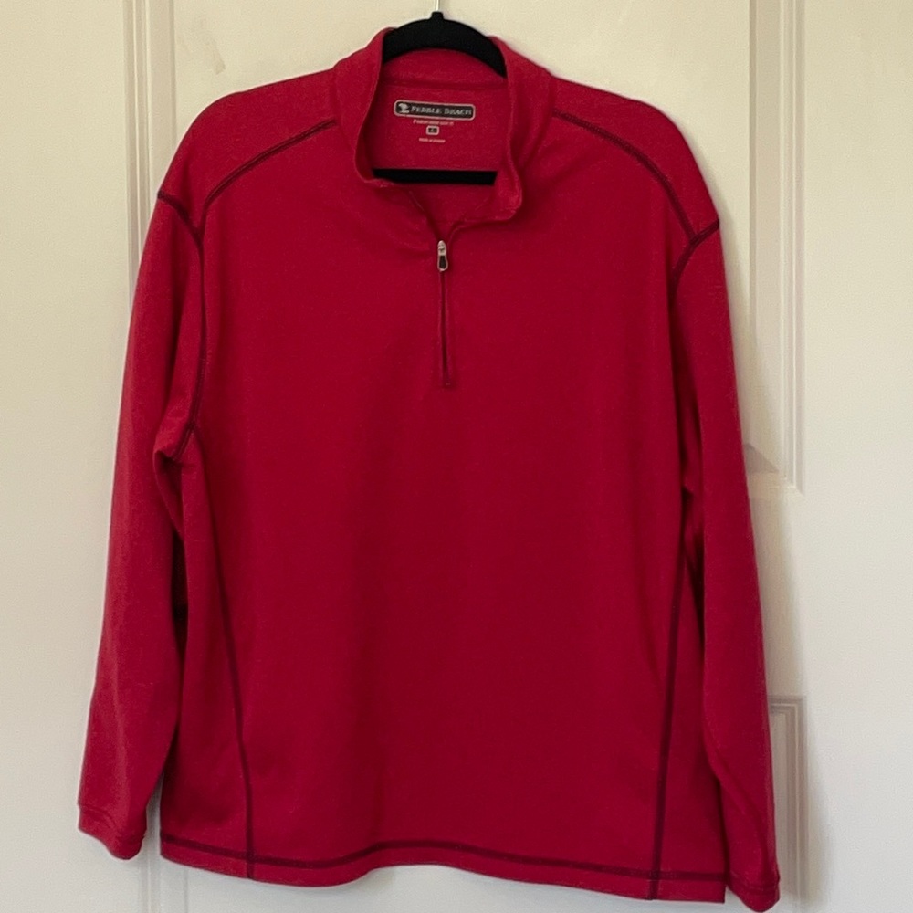 Pebble Beach Red Quarter Zip Pullover Large